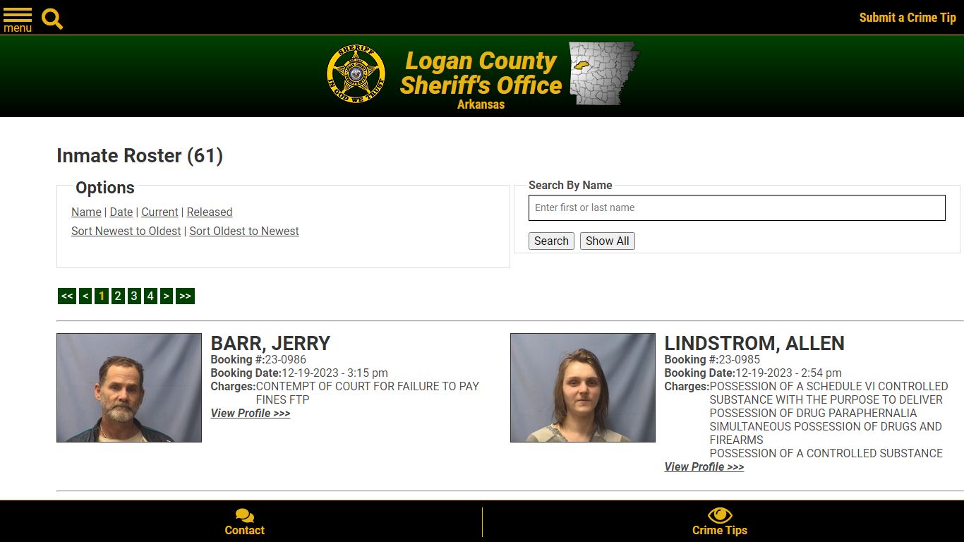 Inmate Roster - Current Inmates Booking Date Descending - Logan County ...